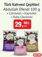 ABDULLAH EFENDİ TÜRK KAHVESİ ÇEŞİTLERİ 100 G